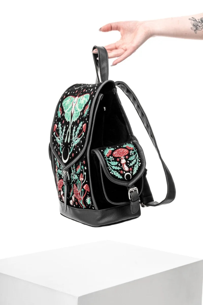 Restyle Autumnal Equinox Backpack Gothic Moth Mushroom Design