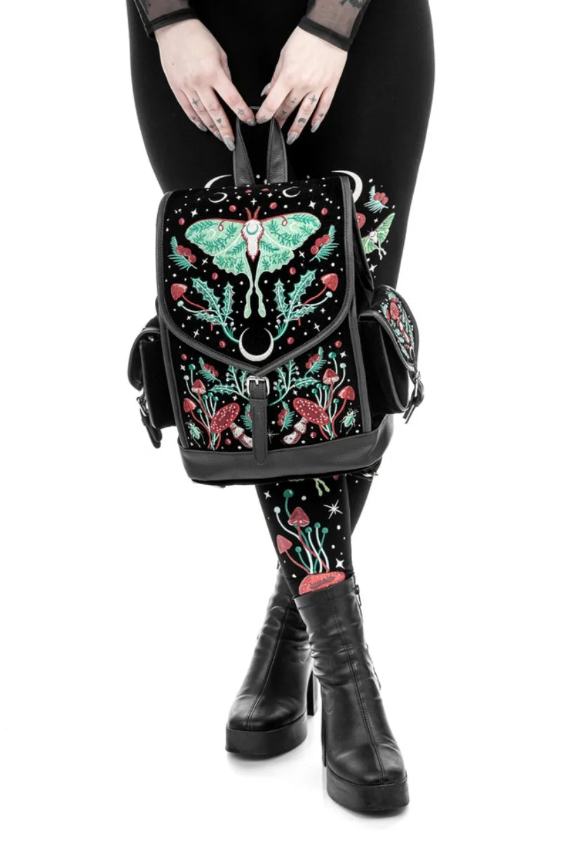 Restyle Autumnal Equinox Backpack Gothic Moth Mushroom Design