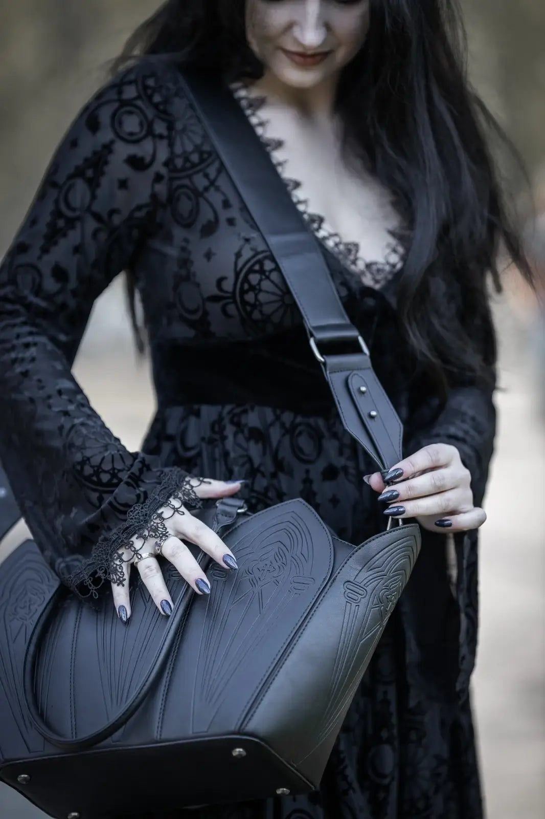 Restyle Crucis Umbra Shopper Bag Gothic Cathedral Tote