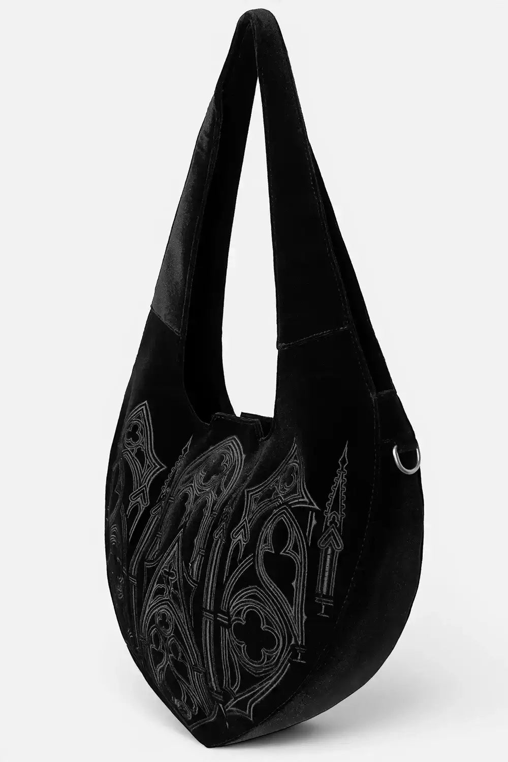 Restyle Velouria Hobo Bag Gothic Velvet Cathedral Shoulder Bag