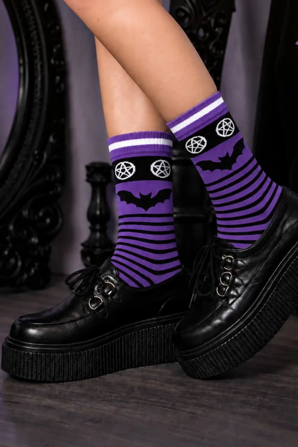 Ro Rox Goth Bat Socks Gothic Knitted Socks 3 Styles