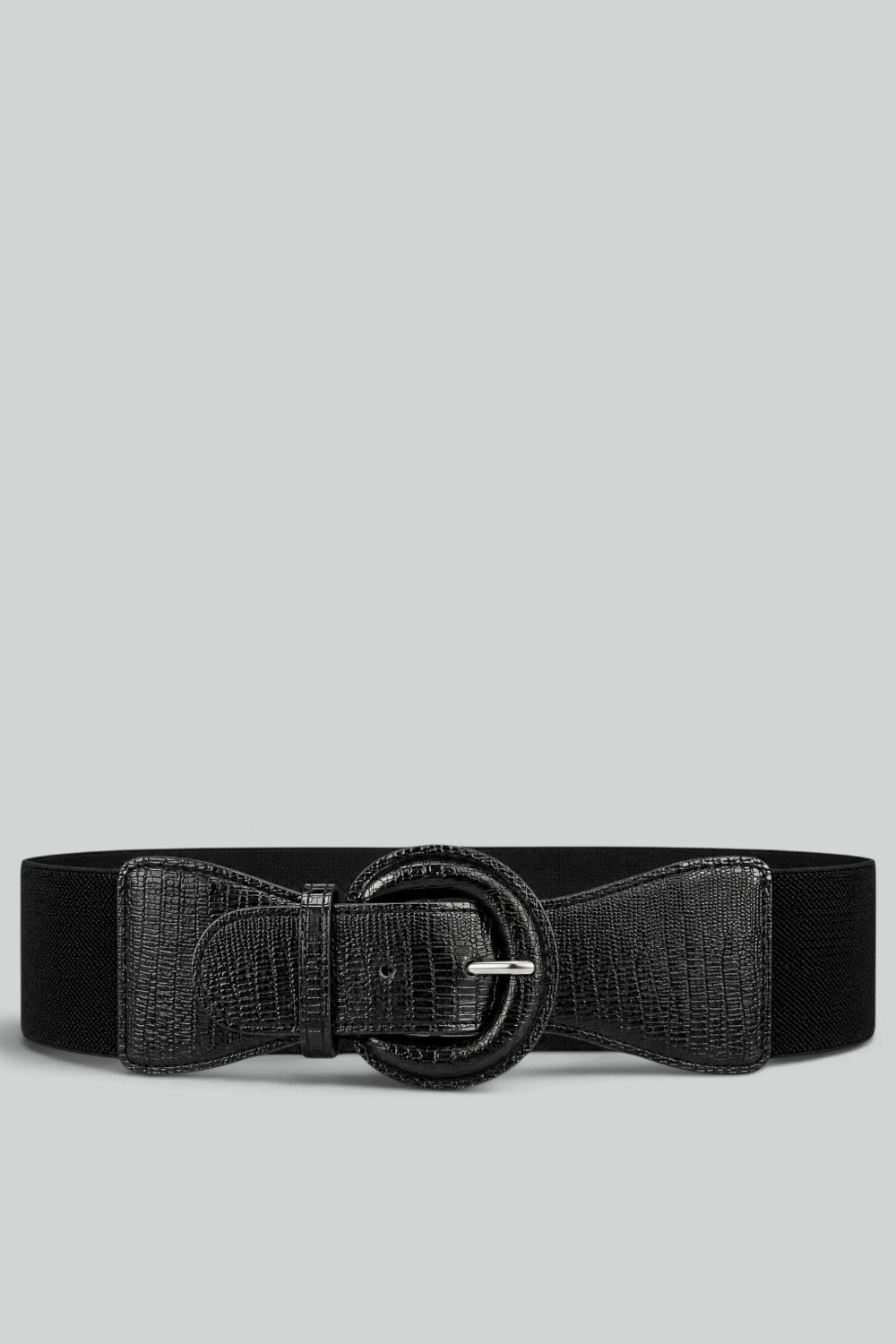 Ro Rox Wide Elasticated Waist Belt with Croc-Effect Buckle