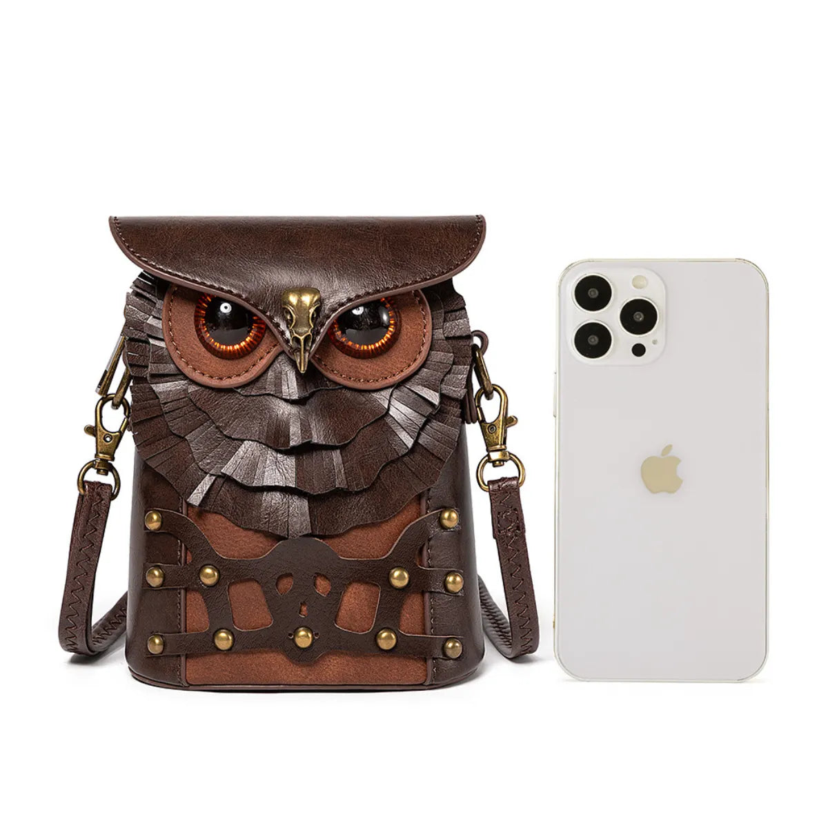 Ro Rox Brown Owl Bag - Steampunk PU Leather Crossbody Bag