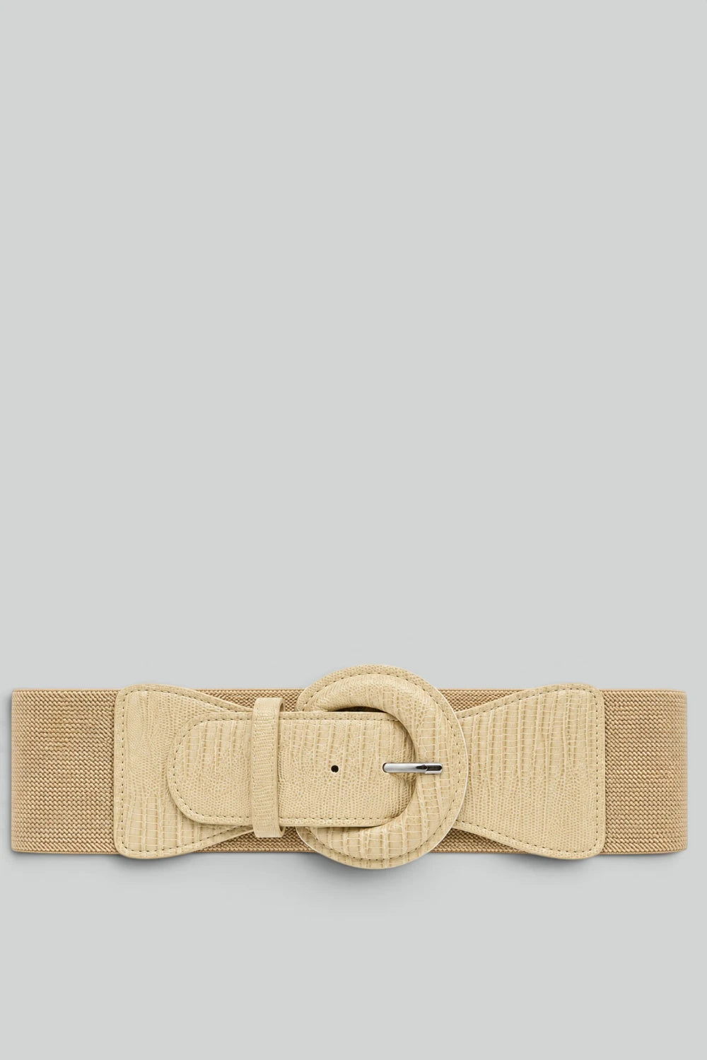 Ro Rox Wide Elasticated Waist Belt with Croc-Effect Buckle