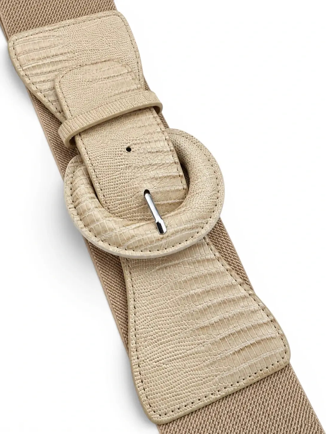 Ro Rox Wide Elasticated Waist Belt with Croc-Effect Buckle