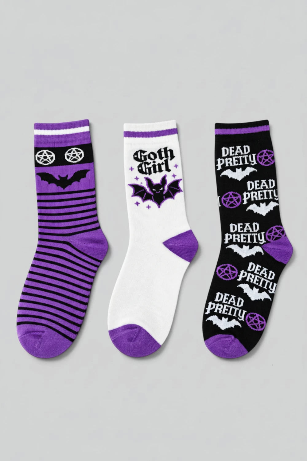 Ro Rox Goth Bat Socks Gothic Knitted Socks 3 Styles