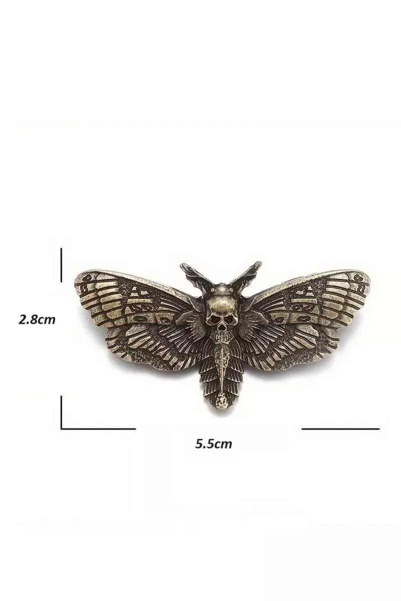 Ro Rox Death Moth Skull Gothic Pin Badge Brooch