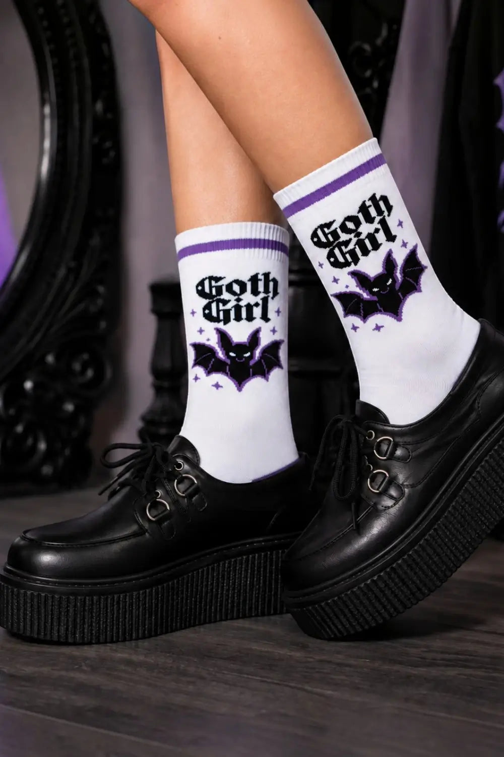 Ro Rox Goth Bat Socks Gothic Knitted Socks 3 Styles