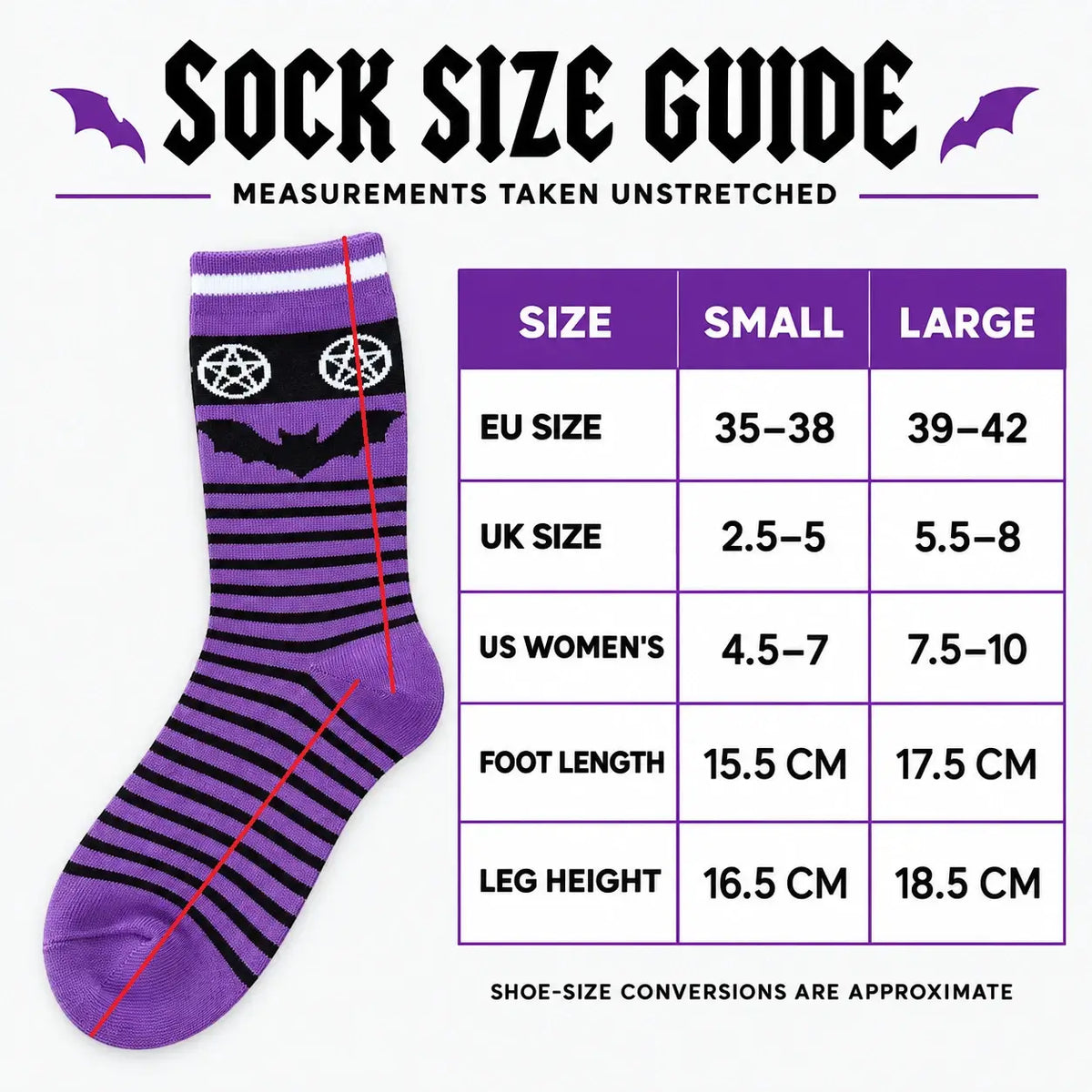 Ro Rox Goth Bat Socks Gothic Knitted Socks 3 Styles