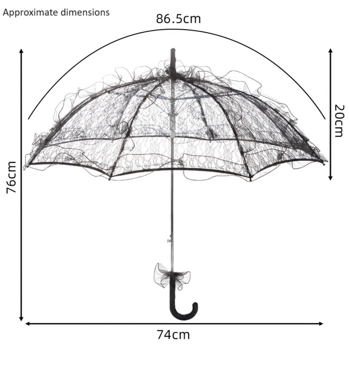 Ro Rox Gothic Black Lace Parasol