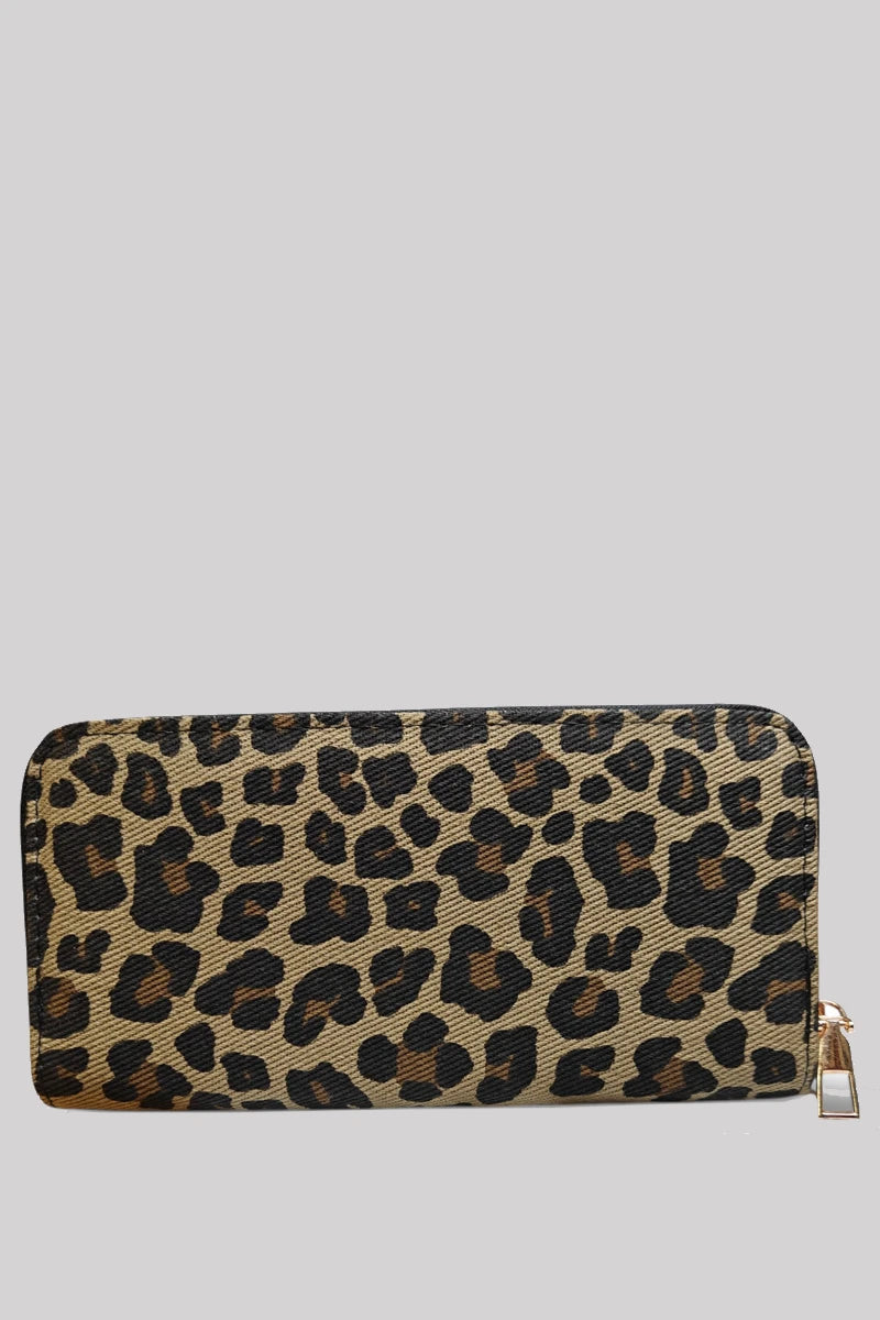 Ro Rox Leopard Print Zip Around Wallet Purse – Gothic Alternative Animal Print Clutch