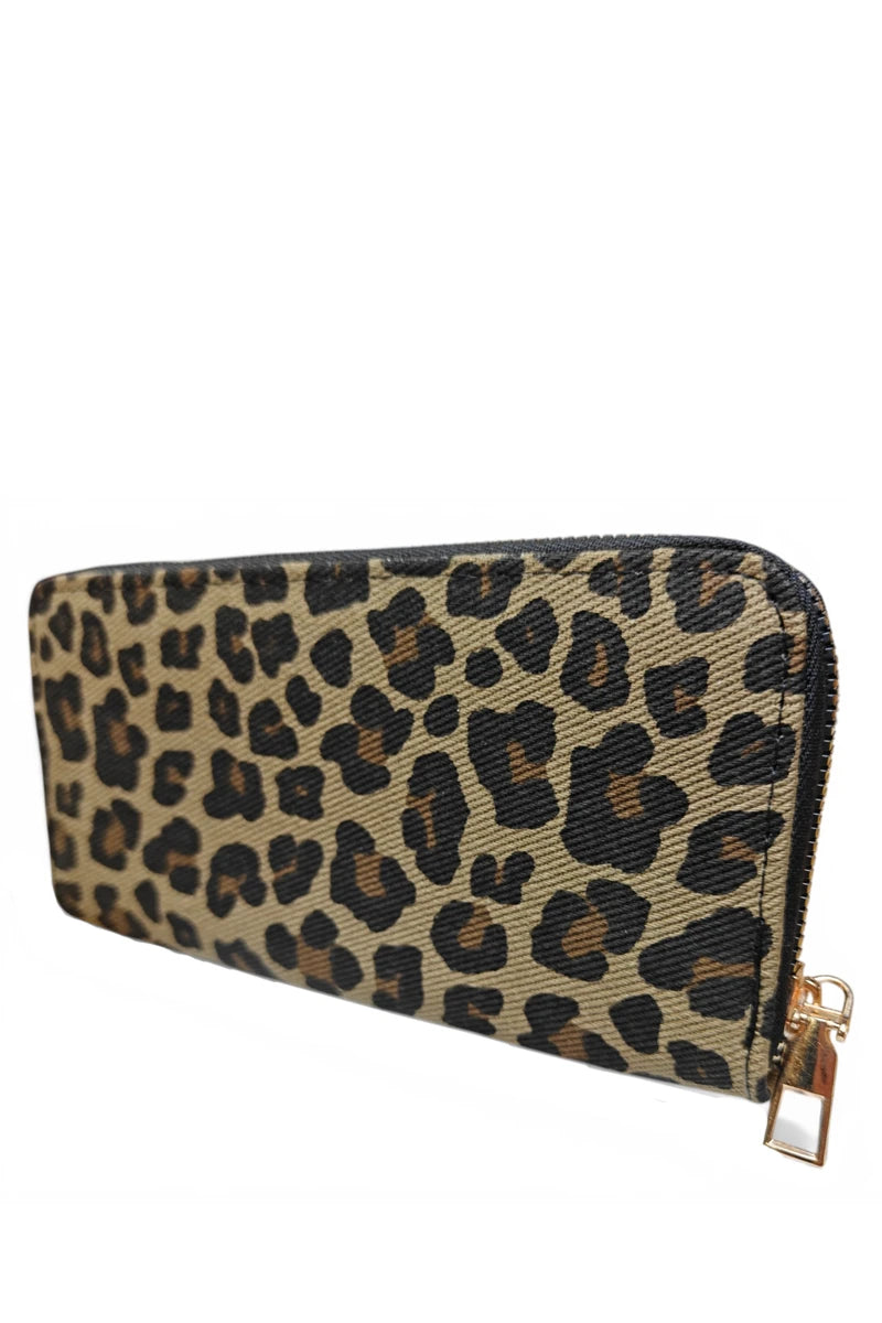 Ro Rox Leopard Print Zip Around Wallet Purse – Gothic Alternative Animal Print Clutch