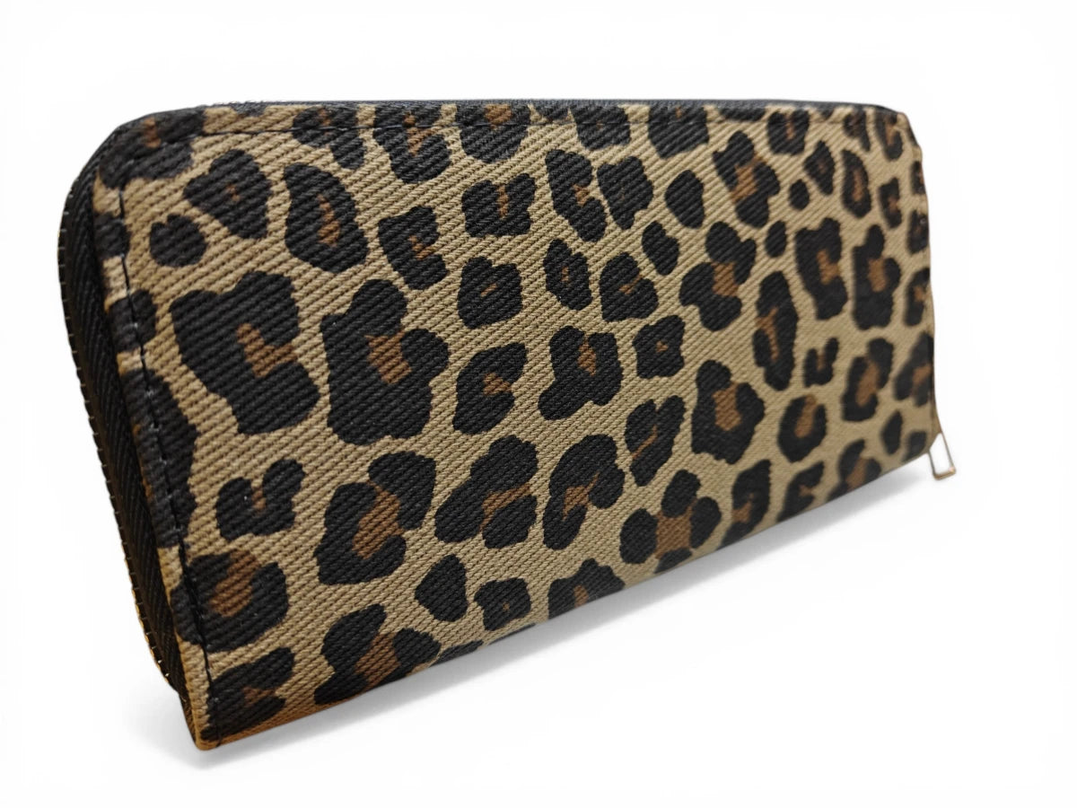 Ro Rox Leopard Print Zip Around Wallet Purse – Gothic Alternative Animal Print Clutch