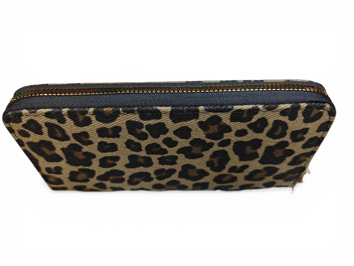 Ro Rox Leopard Print Zip Around Wallet Purse – Gothic Alternative Animal Print Clutch