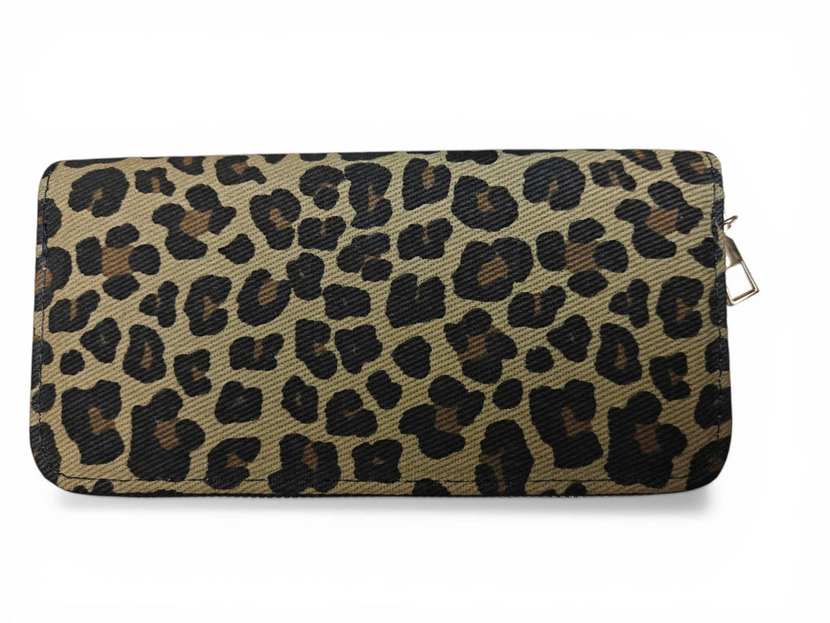 Ro Rox Leopard Print Zip Around Wallet Purse – Gothic Alternative Animal Print Clutch