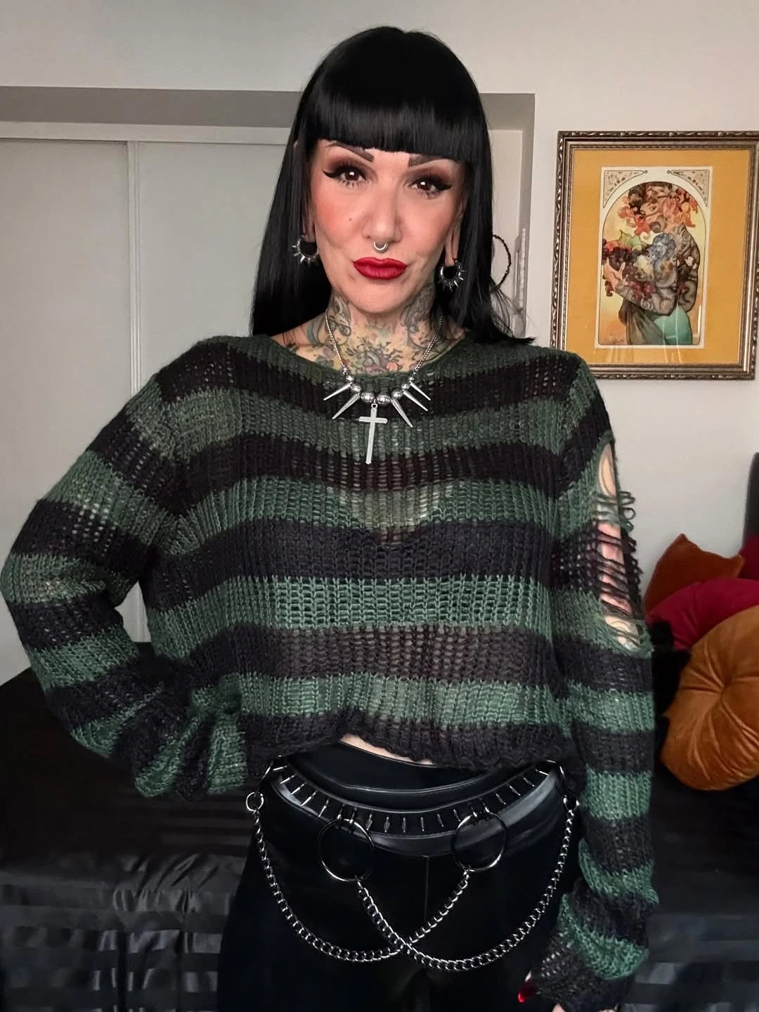 Ro Rox Ryette Grunge Jumper – Distressed Oversized Gothic Knitwear