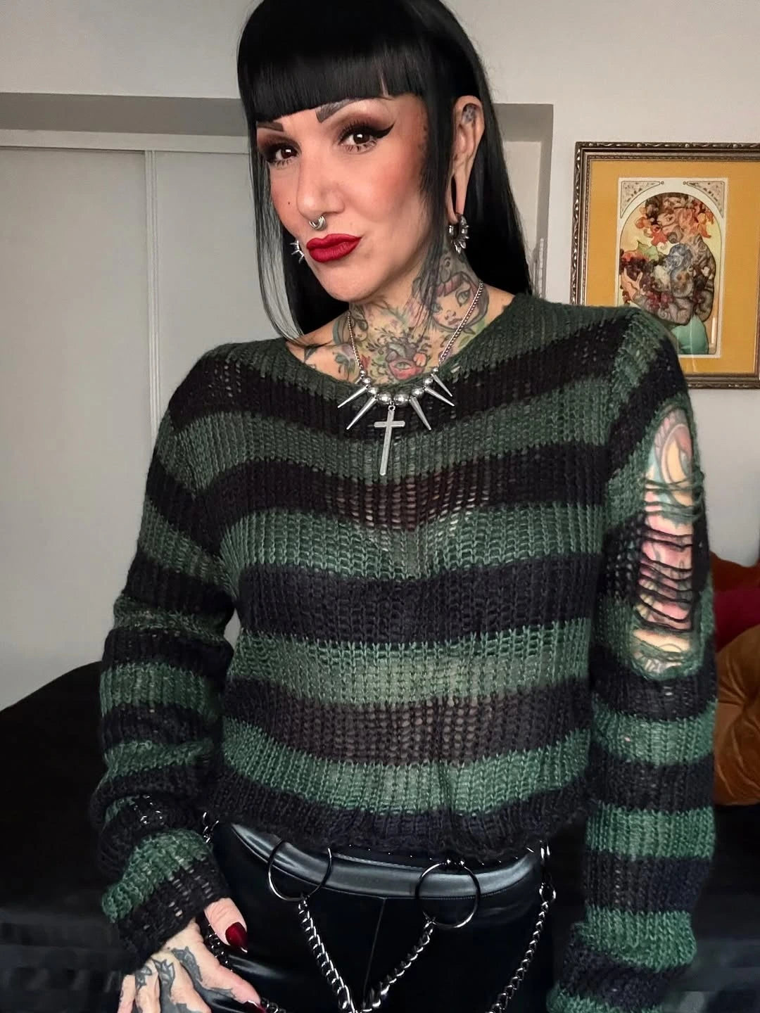 Ro Rox Ryette Grunge Jumper – Distressed Oversized Gothic Knitwear