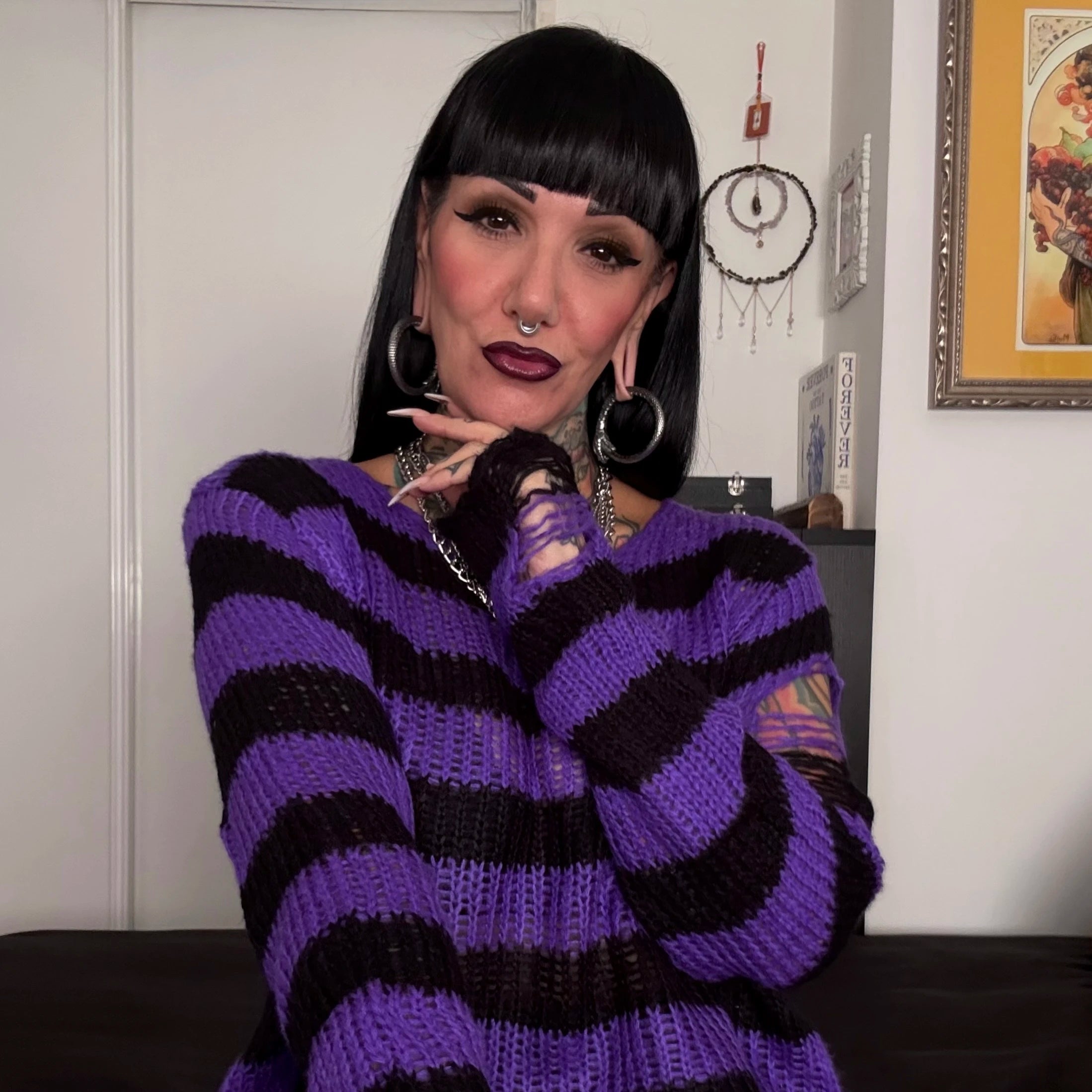 Ro Rox Ryette Grunge Jumper – Distressed Oversized Gothic Knitwear