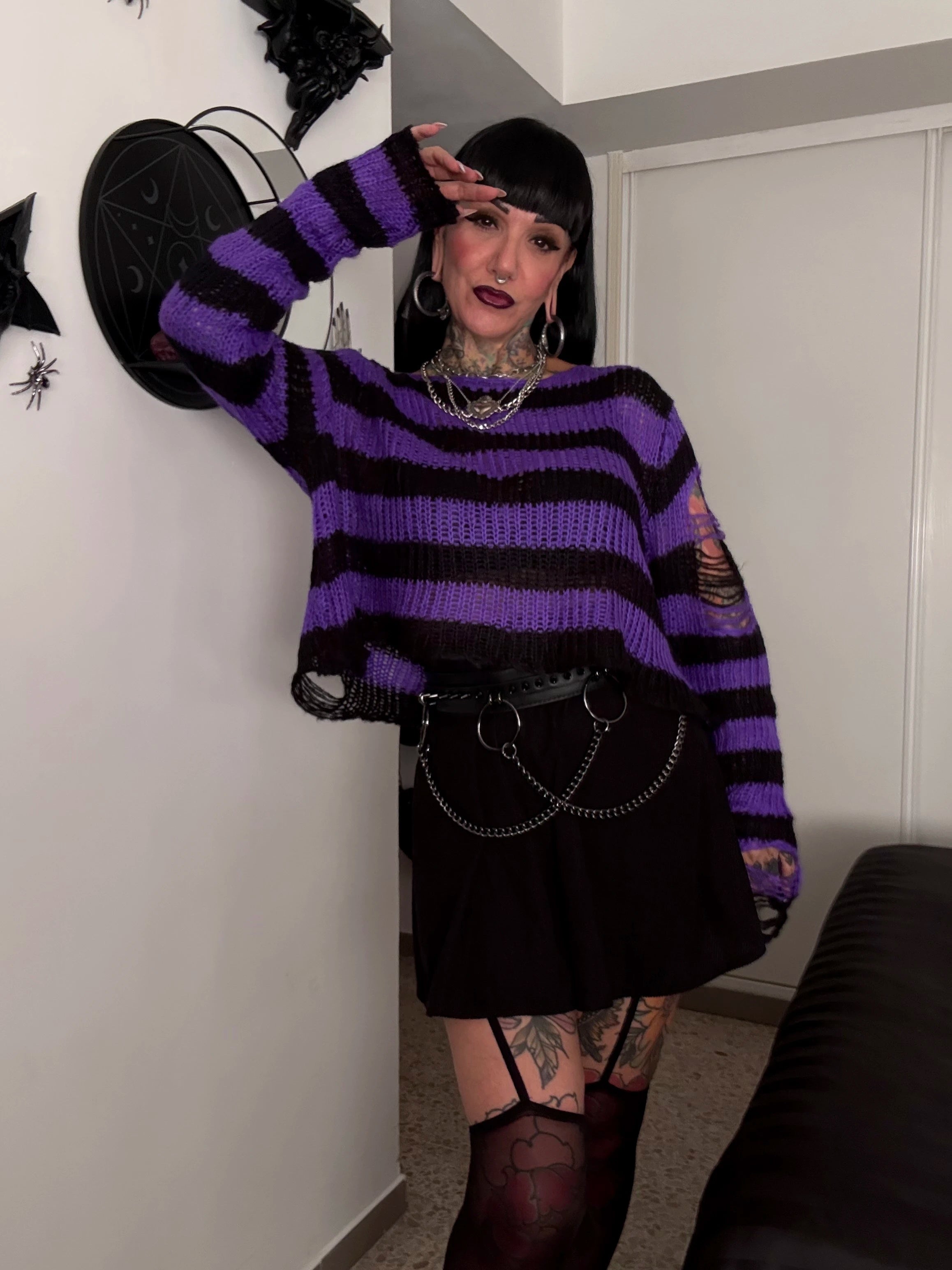 Ro Rox Ryette Grunge Jumper – Distressed Oversized Gothic Knitwear