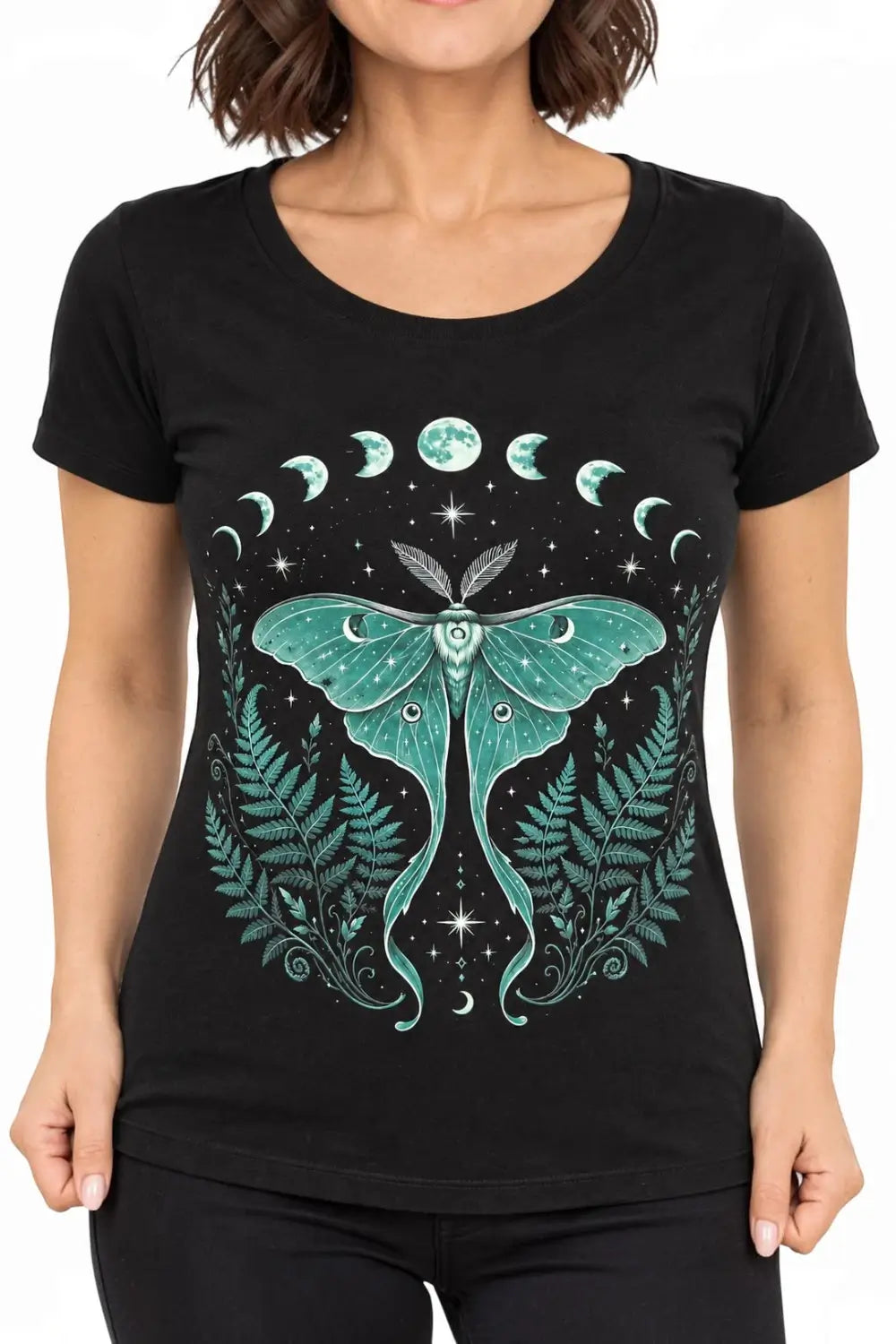 Ro Rox Luna Moth T-shirt – Gothic Moon Phase Alt Graphic Tee