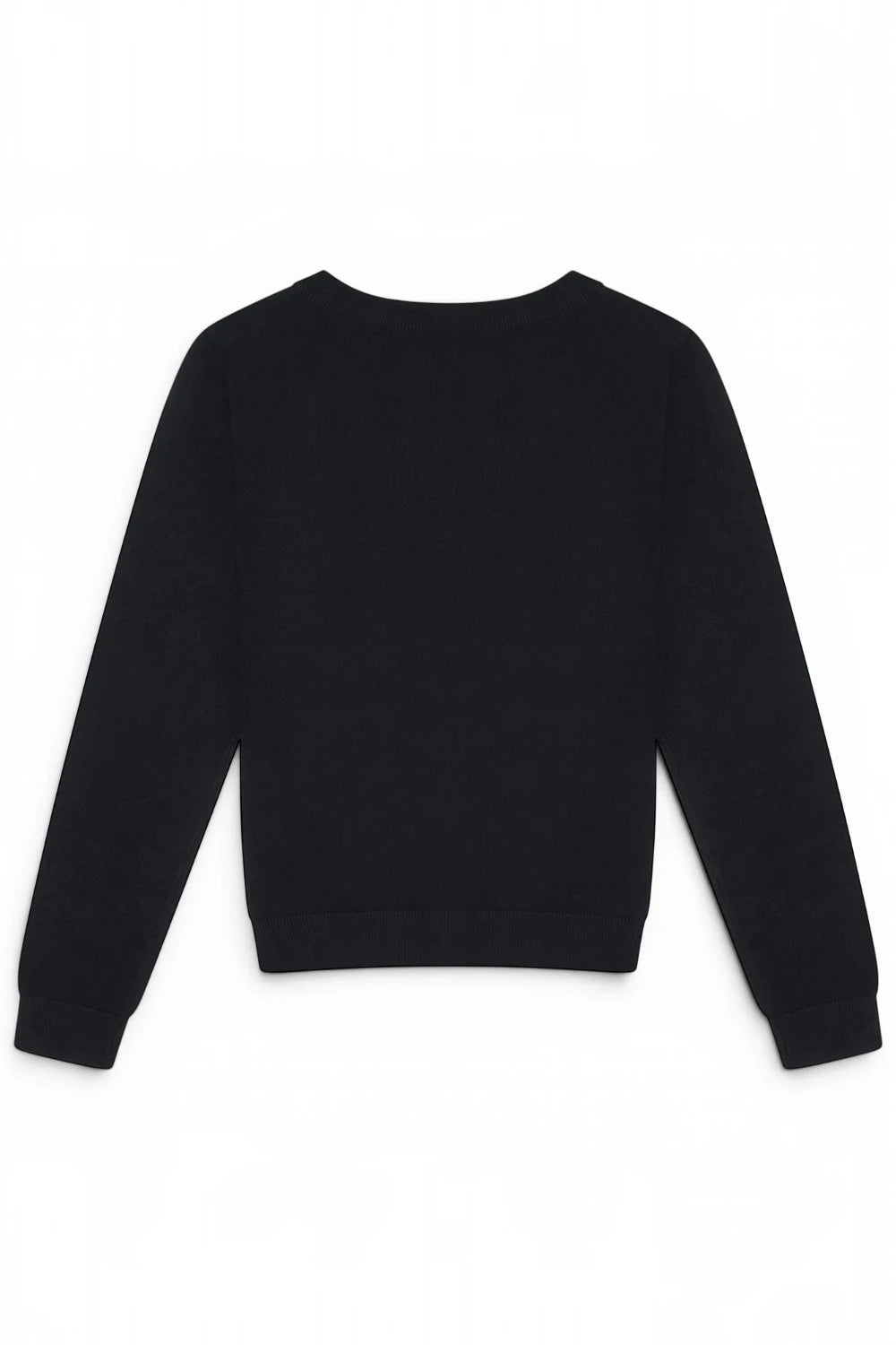 Ro Rox Black Moth Embroidered Knit Cardigan with Moon Detail