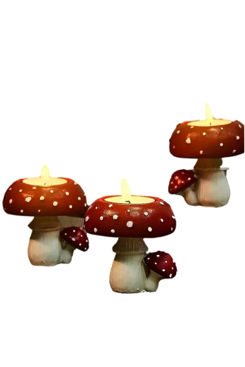 Ro Rox Mushroom Tealight Candle Holder - Red Toadstool Decor