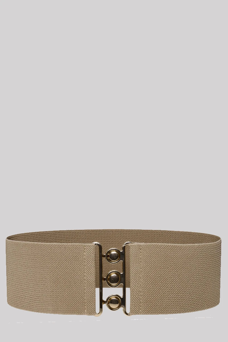 Ro Rox Elasticated Retro Wide Nurse Belt, Gold