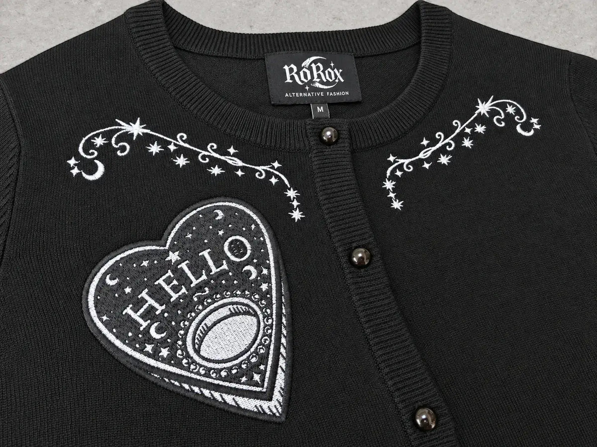 Ro Rox Ouija Cardigan Black Knitted Alternative Gothic Ladies