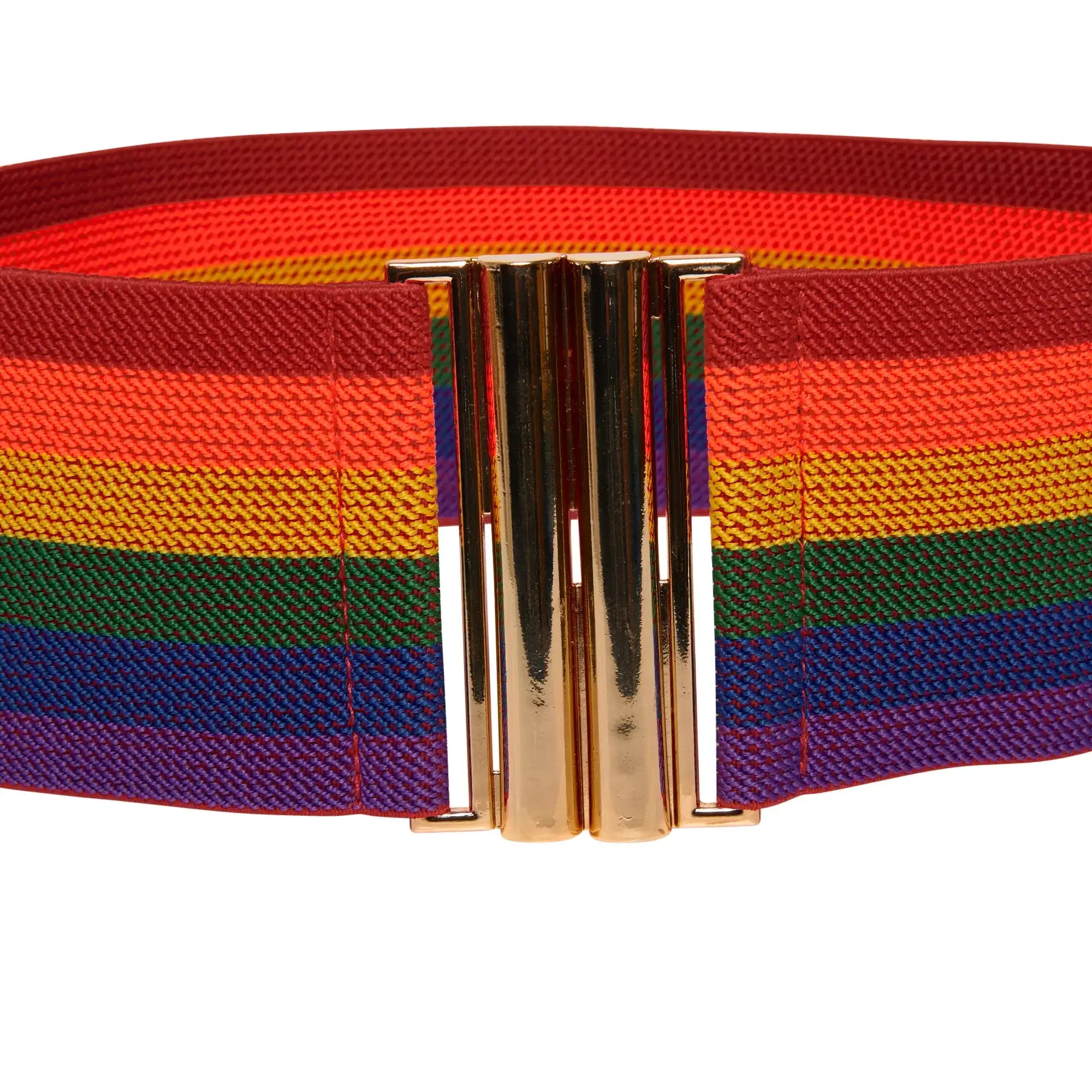 Rainbow Pride Belt - Modern Vintage Wide Elastic Waist Belt