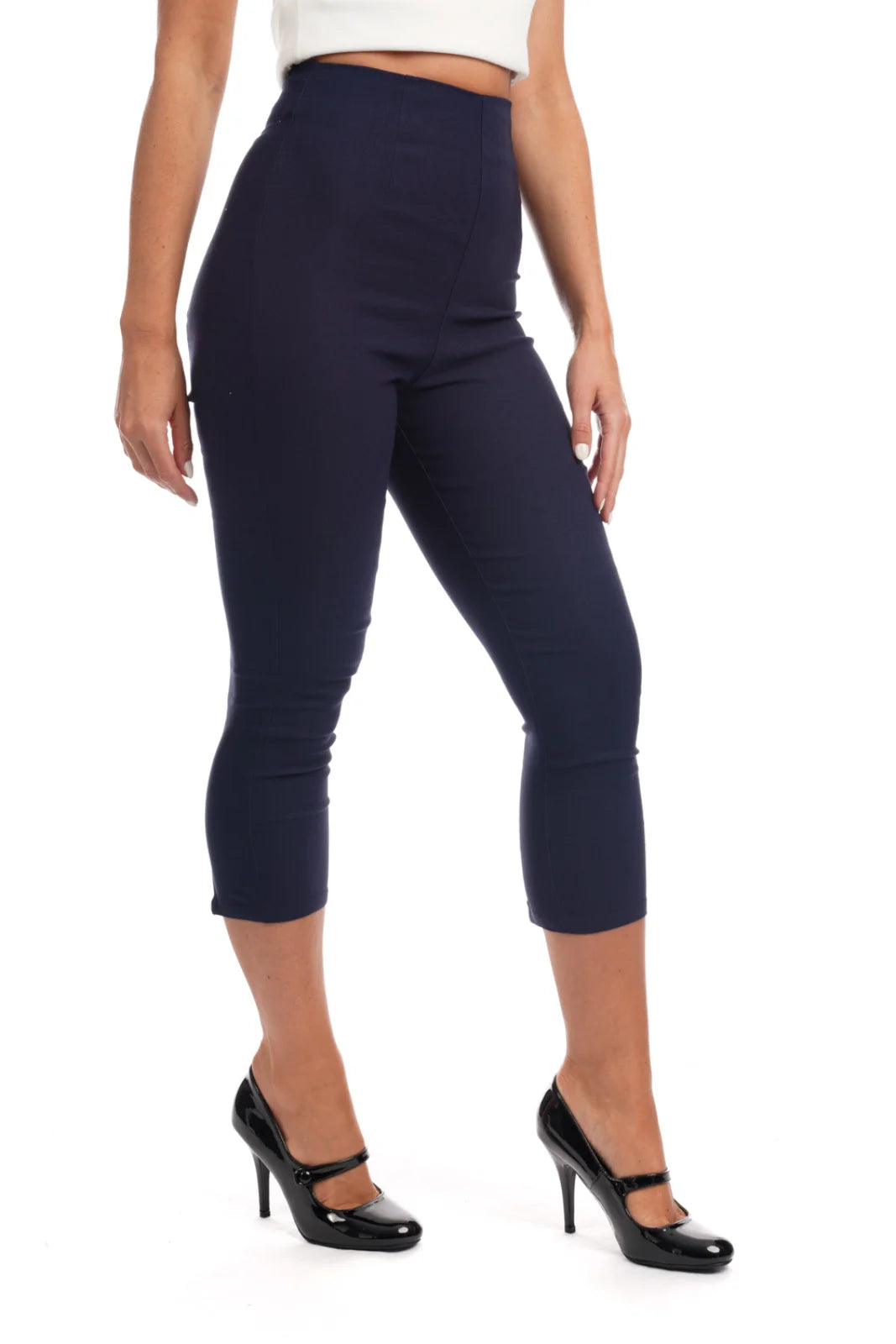 Ro Rox Vintage 1950s High Waist Capri Trousers – Rockabilly Retro Pedal Pushers Pants