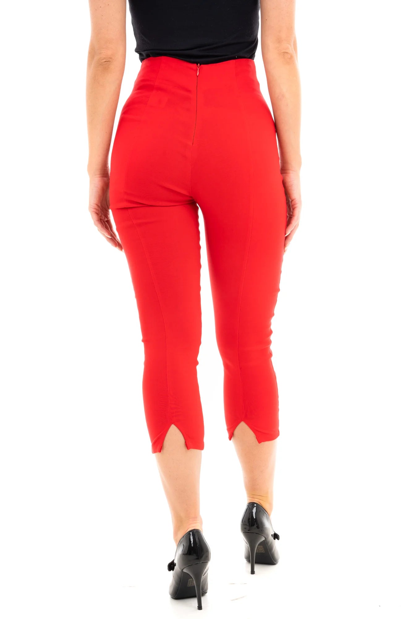 Ro Rox Vintage 1950s High Waist Capri Trousers – Rockabilly Retro Pedal Pushers Pants