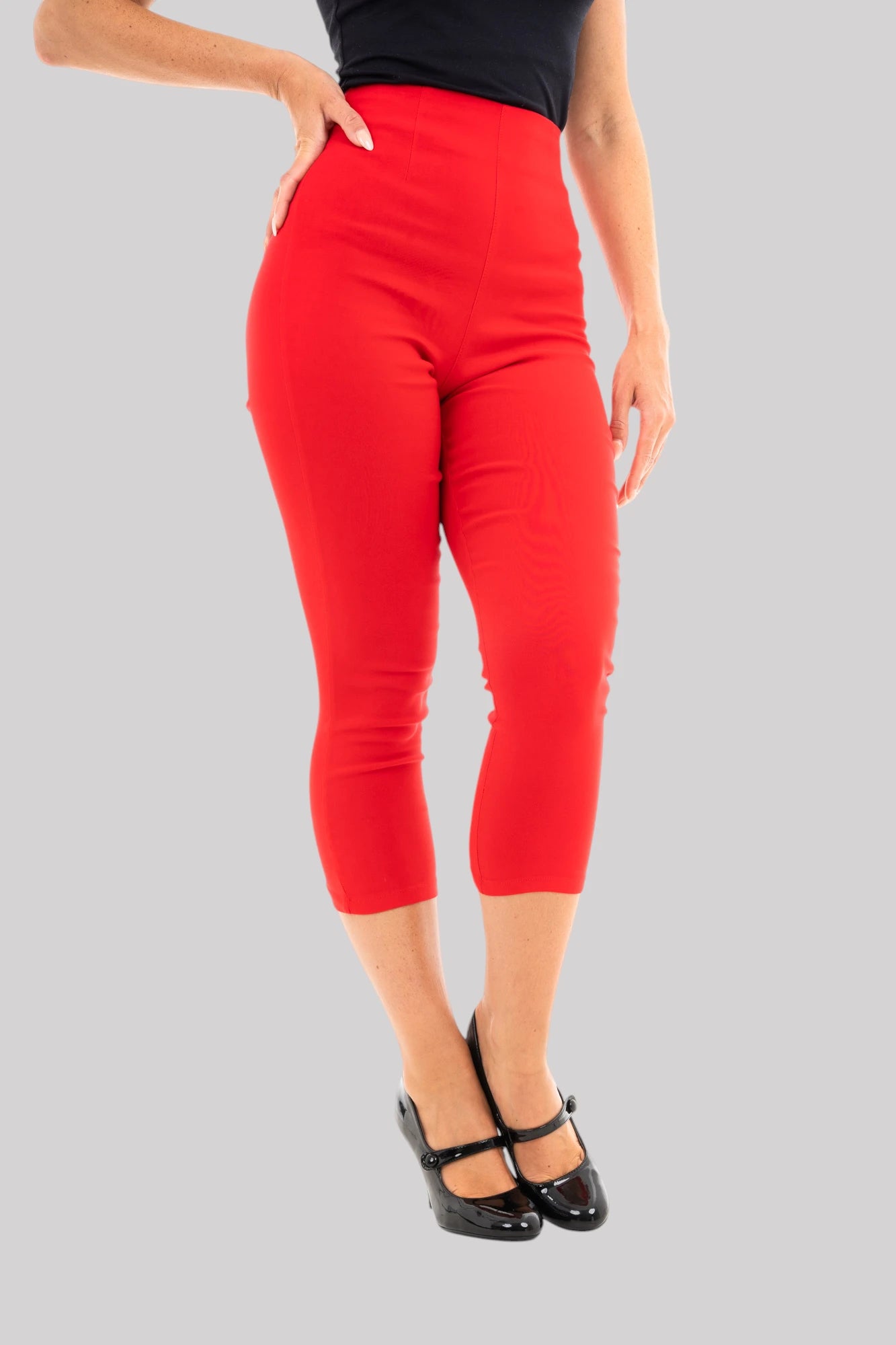 Ro Rox Vintage 1950s High Waist Capri Trousers – Rockabilly Retro Pedal Pushers Pants
