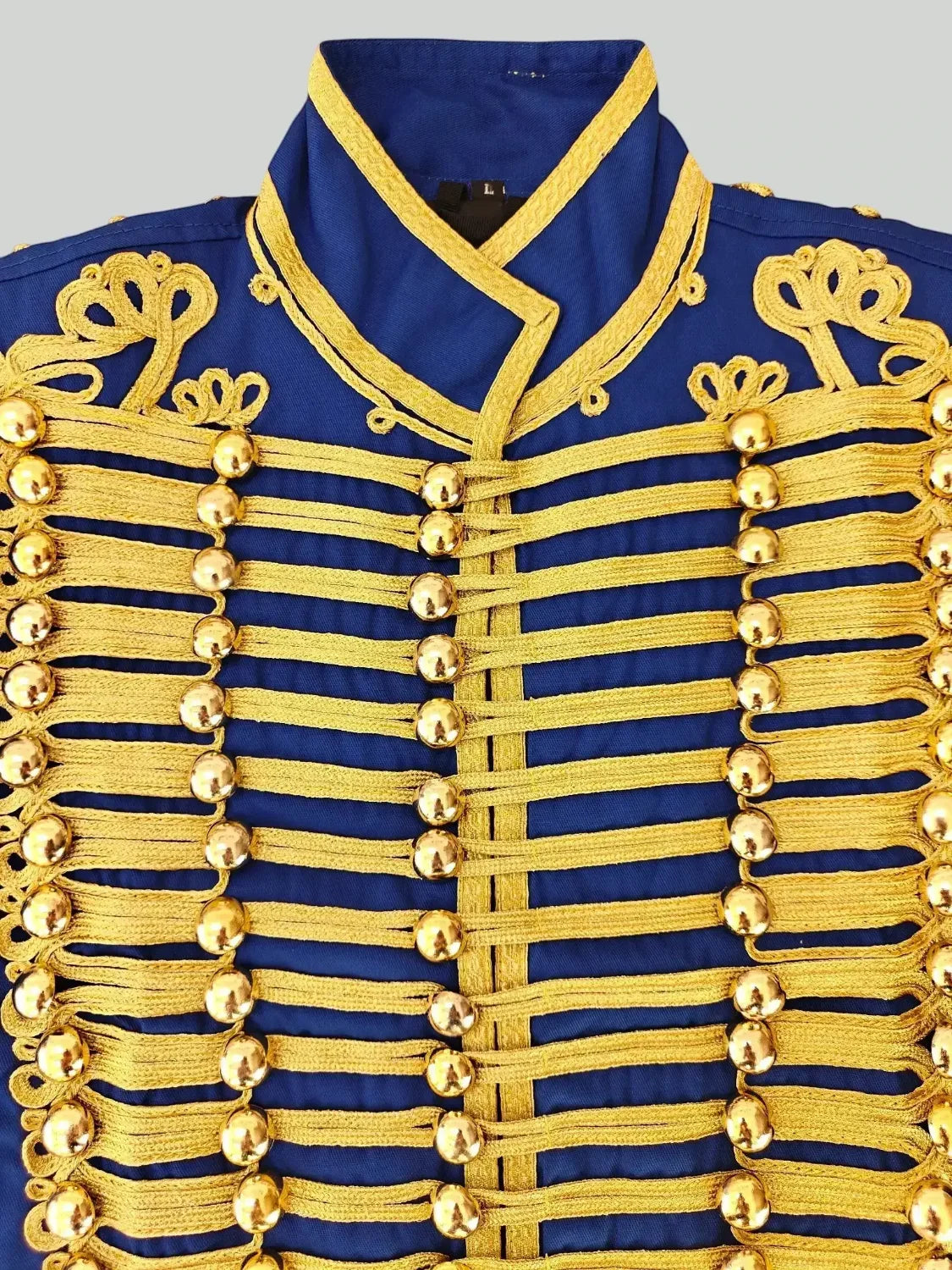 Ro Rox Men’s Adam Luxe Military Drummer Jacket – Blue Parade Hussar Style