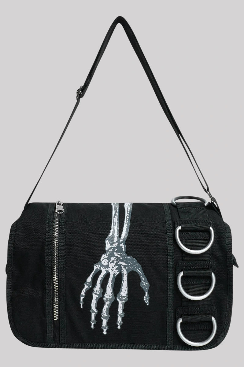 Ro Rox Skeleton Hand Shoulder Bag Black Gothic Punk Style