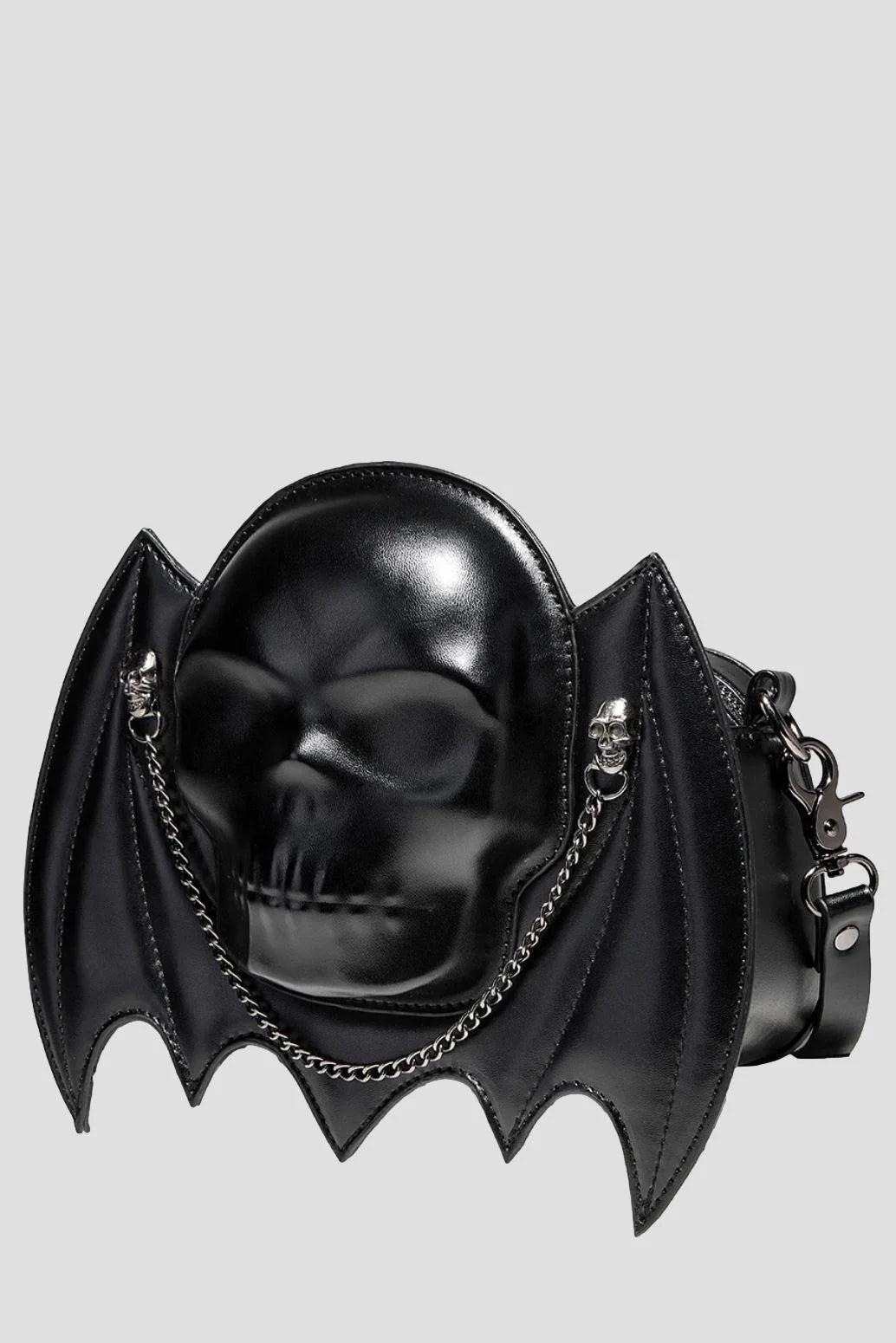 Ro Rox Skull Head Bag with Bat Wings Gothic Punk Handbag Ro Rox