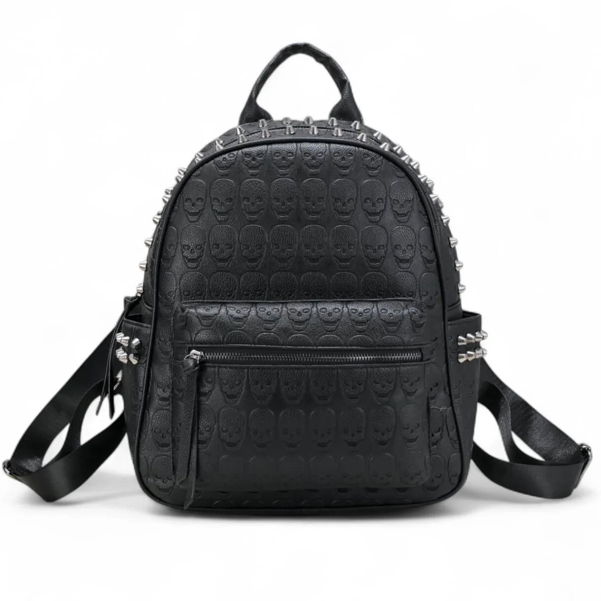 black leather studded backpack purse Ro Rox Skull Studded Backpack Gothic Rucksack Black Punk