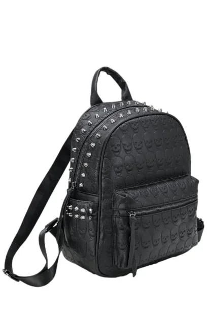 asos mini studded backpack Ro Rox Skull Studded Backpack Gothic Rucksack Black Punk