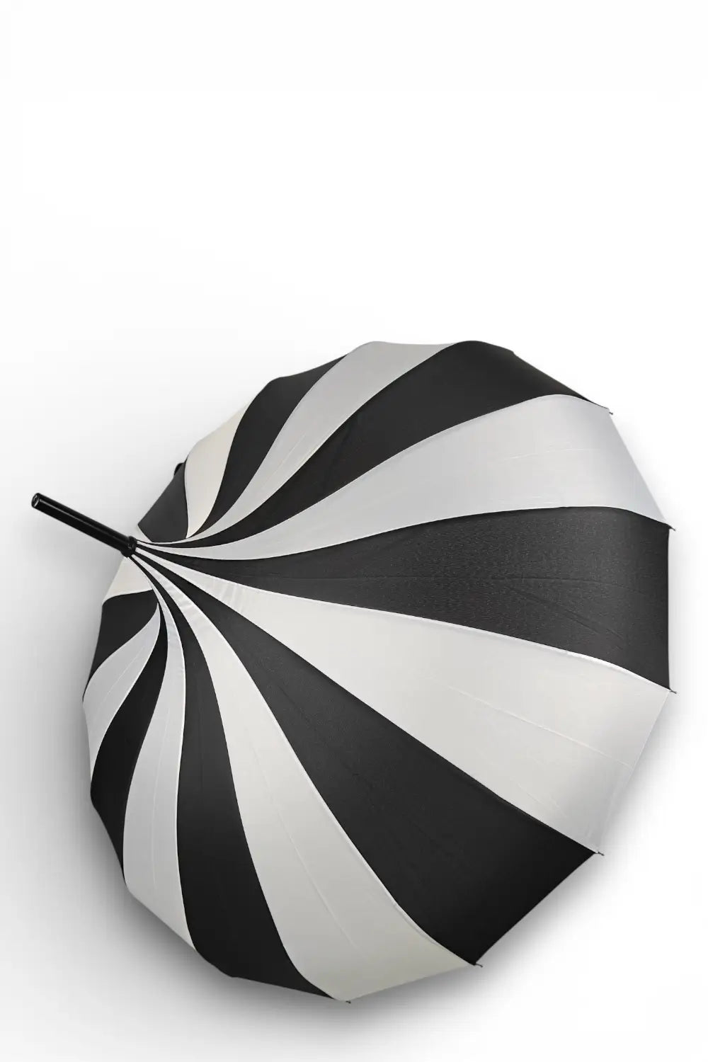 Ro Rox Striped Gothic Parasol - Black White Pagoda Umbrella