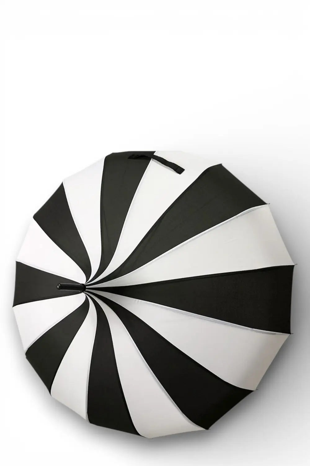 Ro Rox Striped Gothic Parasol - Black White Pagoda Umbrella