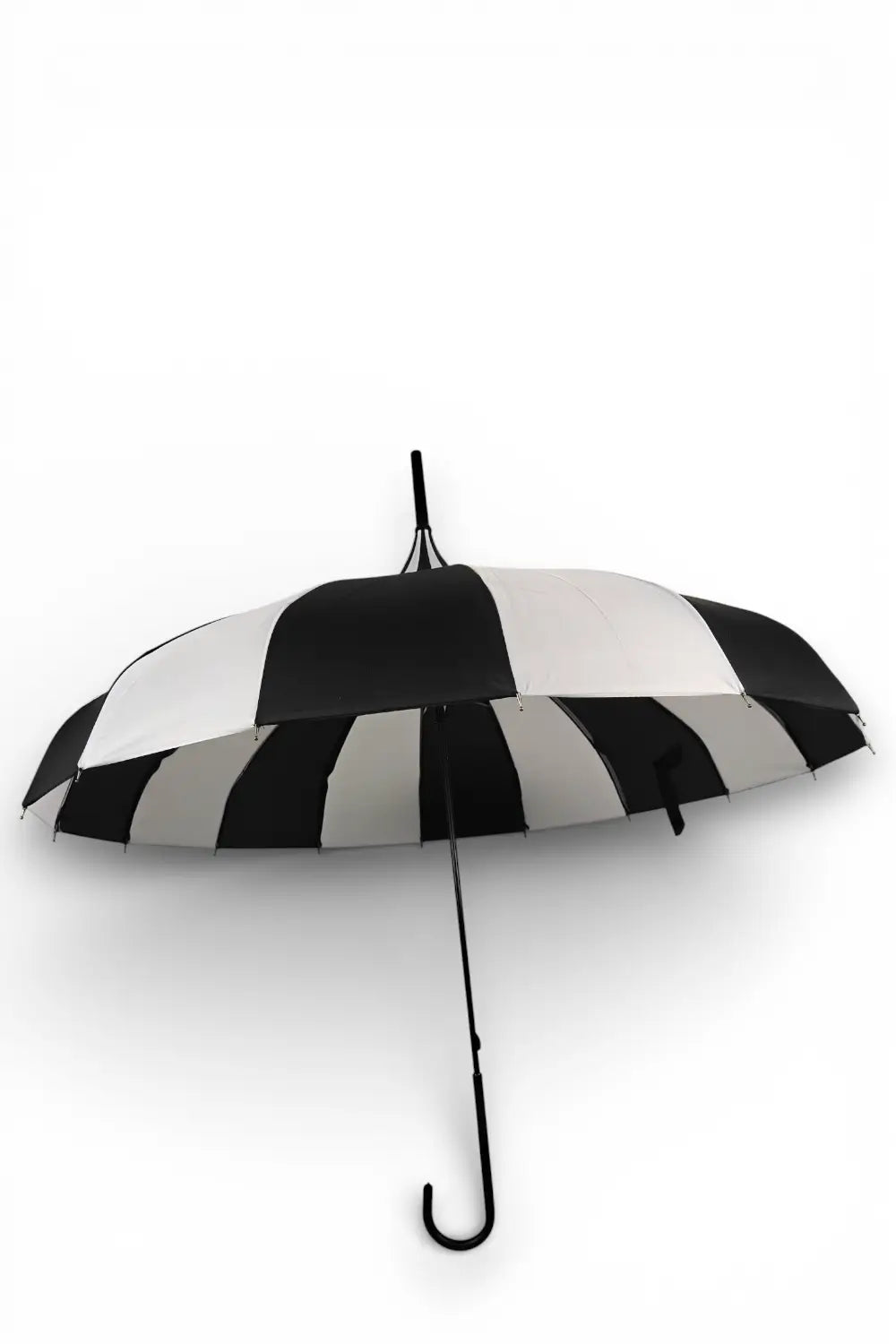 Ro Rox Striped Gothic Parasol - Black White Pagoda Umbrella
