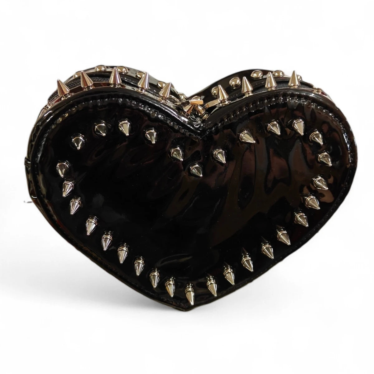 Ro Rox Heart Bag Black Studded Gothic Punk Gloss Backpack | Ro Rox