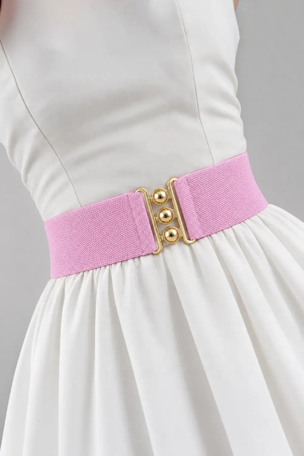 Ro Rox Elasticated Retro Wide Nurse Belt, Gold