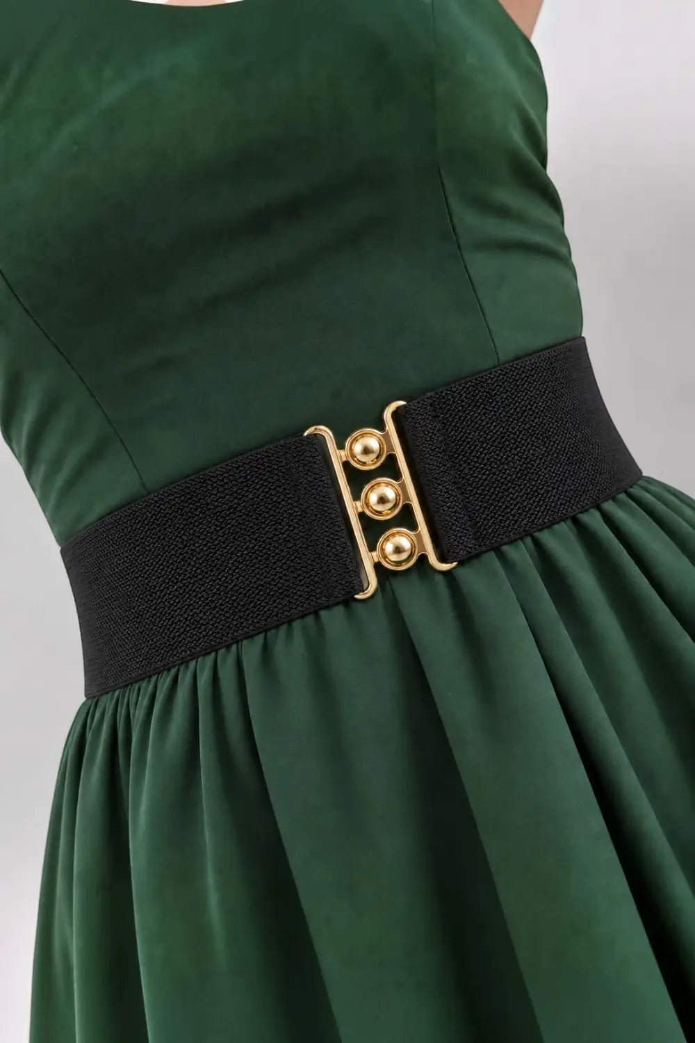 Ro Rox Elasticated Retro Wide Nurse Belt, Gold