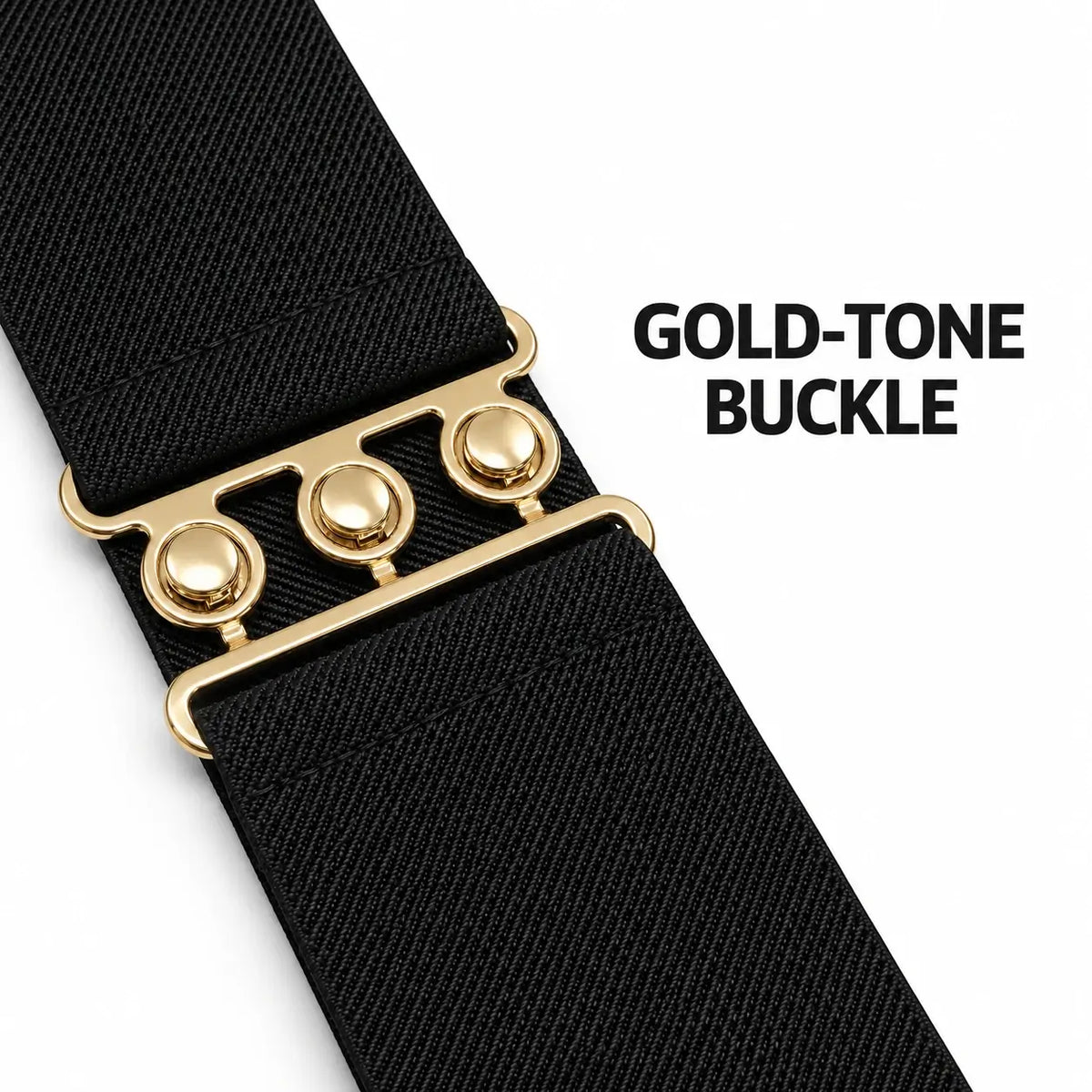 Ro Rox Elasticated Retro Wide Nurse Belt, Gold