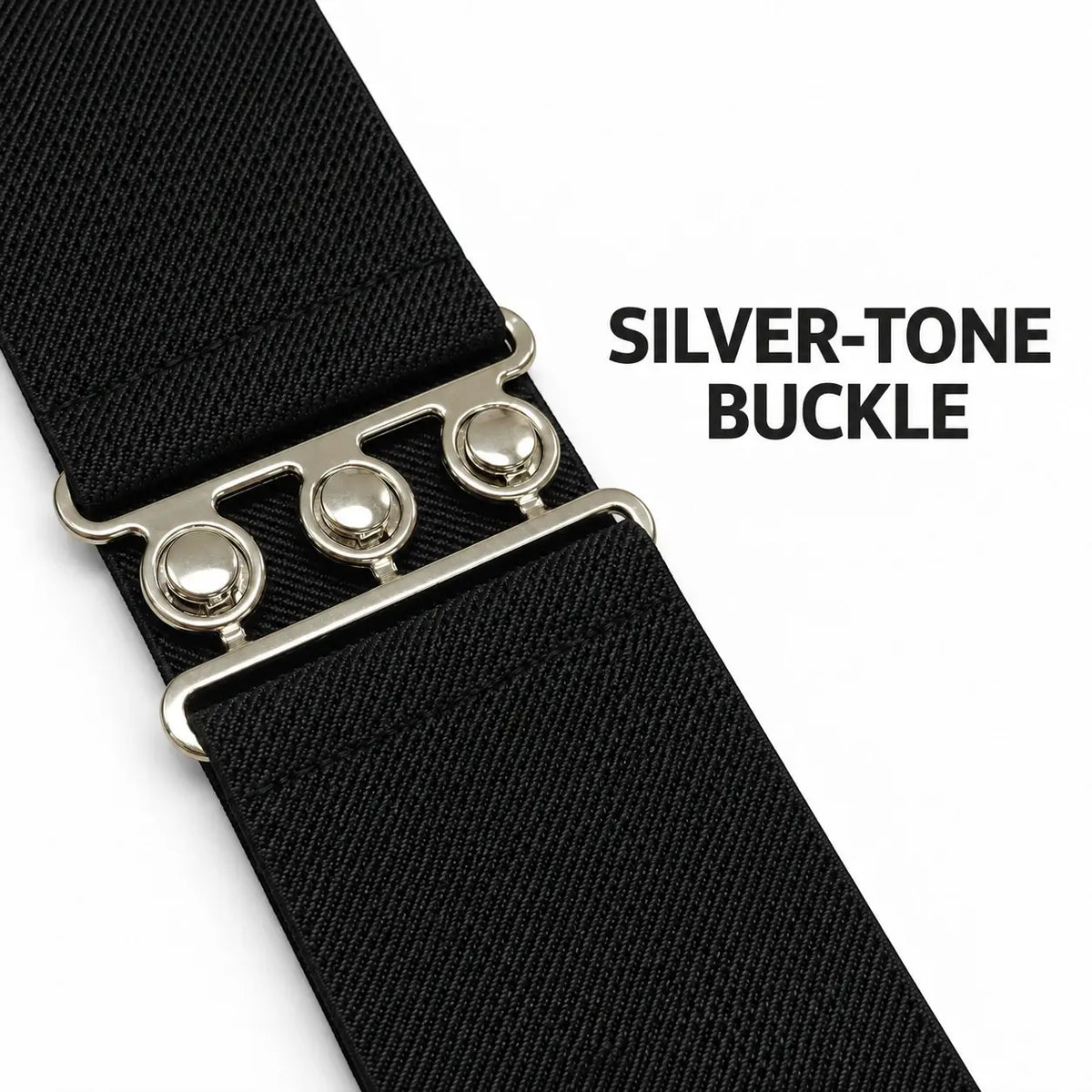 Ro Rox Vintage Wide Elastic Nurse Waist Belt – Silver Buckle