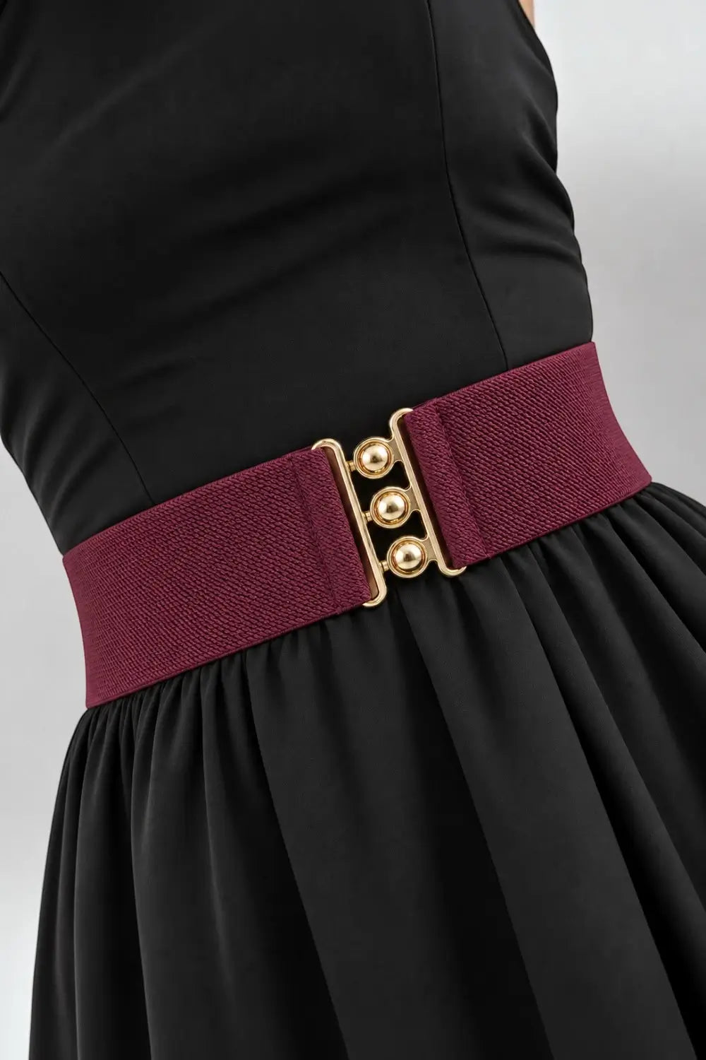 Ro Rox Elasticated Retro Wide Nurse Belt, Gold