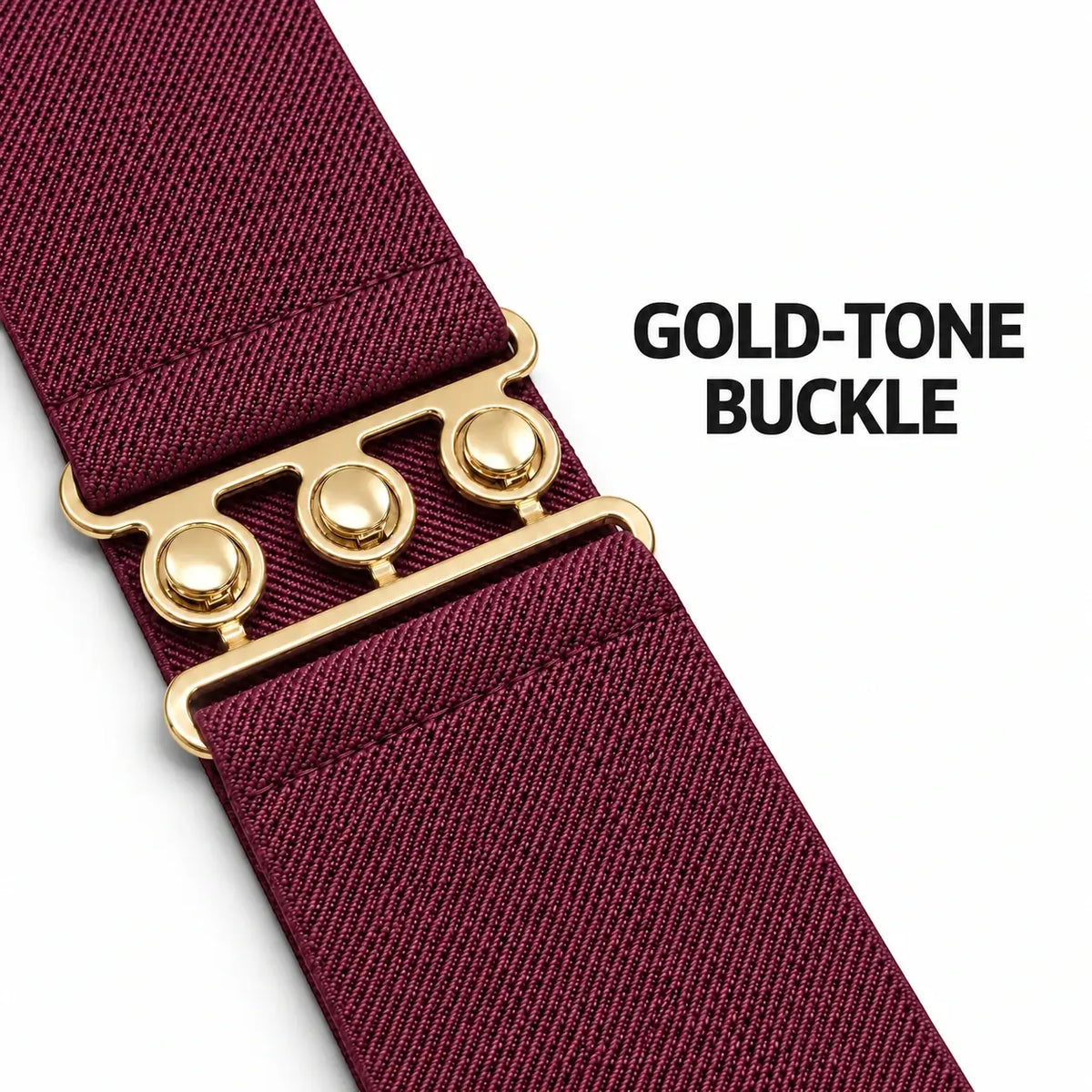 Ro Rox Elasticated Retro Wide Nurse Belt, Gold