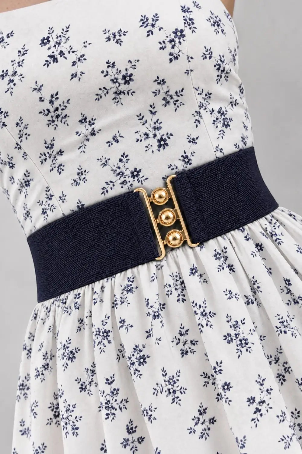 Ro Rox Elasticated Retro Wide Nurse Belt, Gold