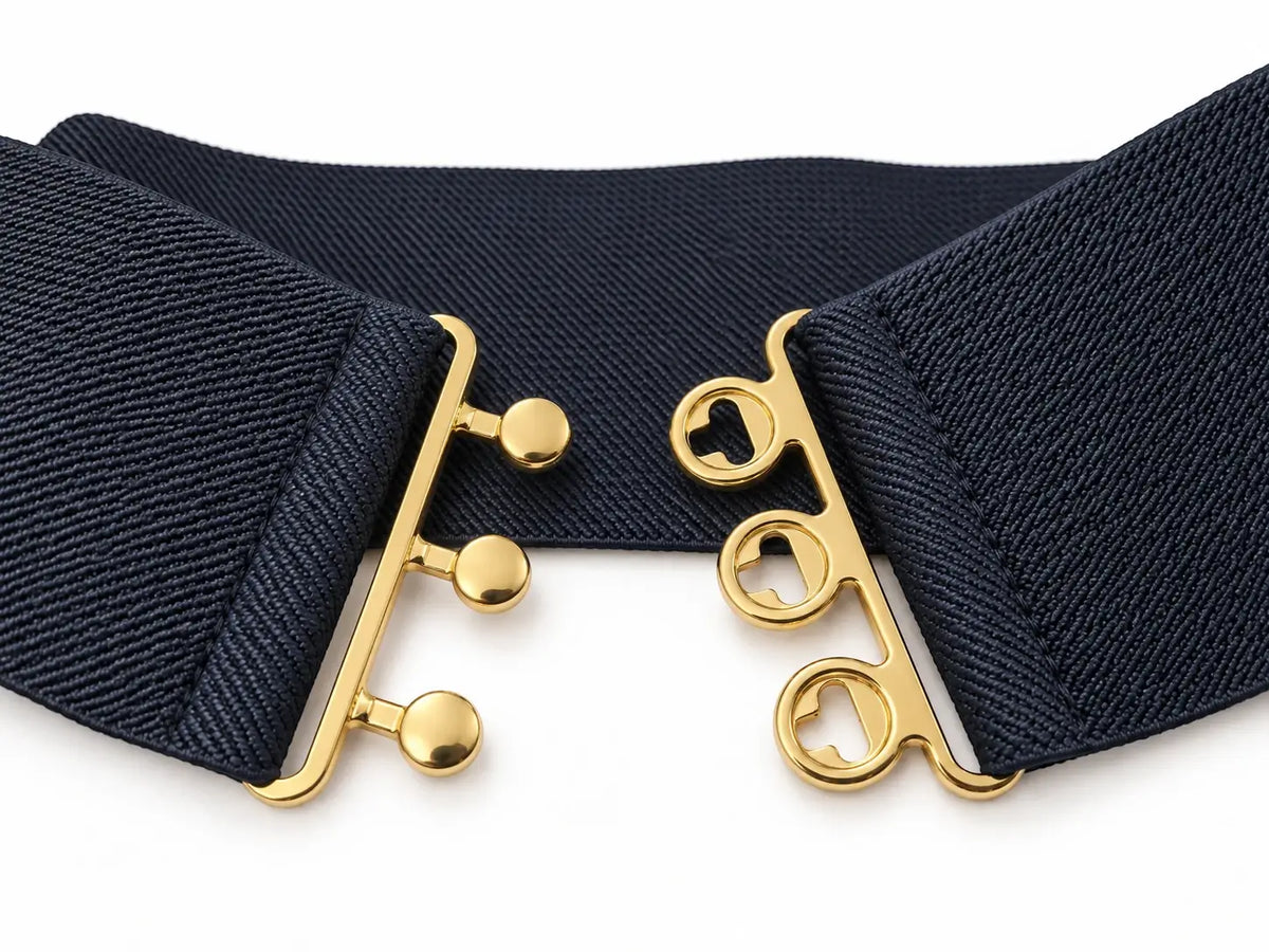 Ro Rox Elasticated Retro Wide Nurse Belt, Gold