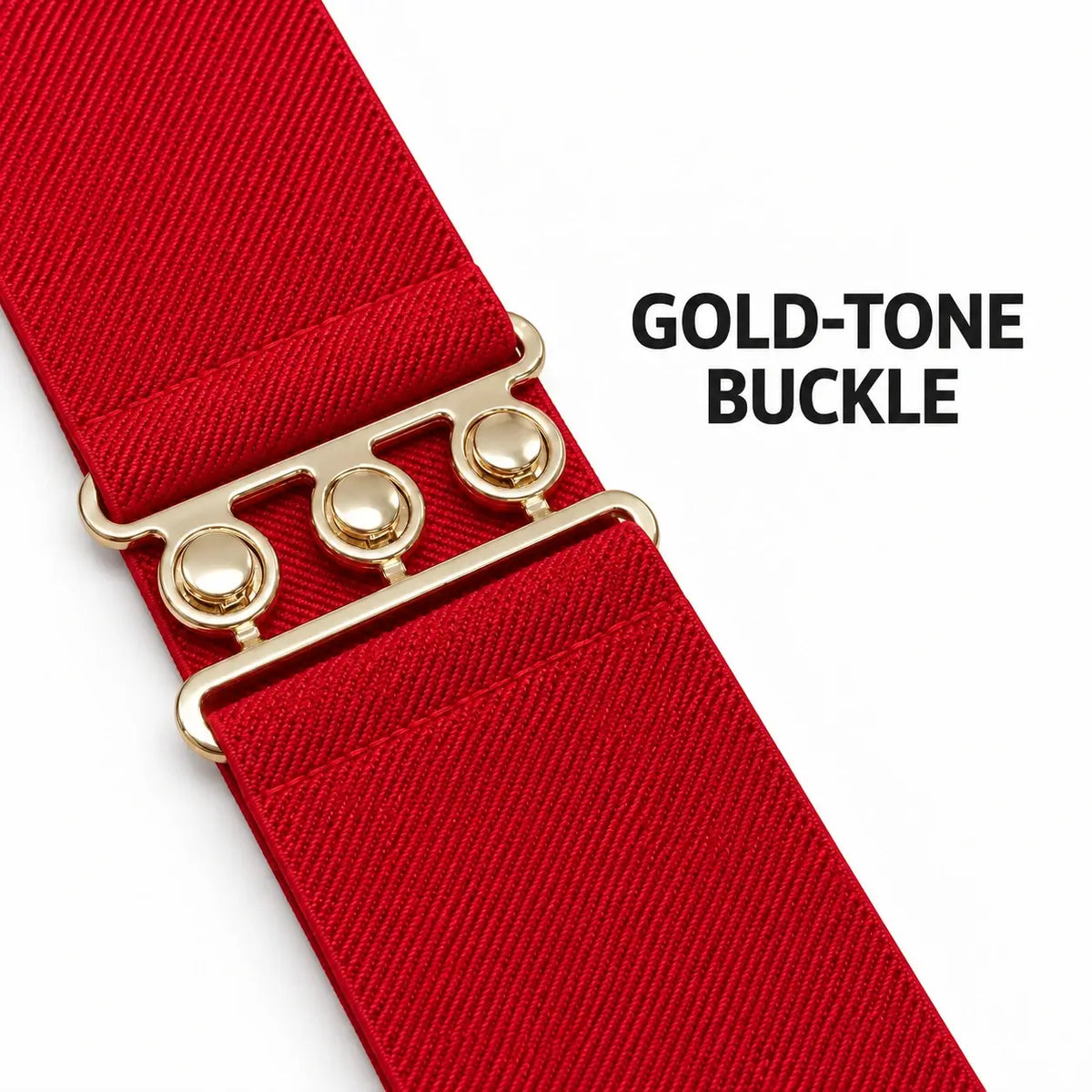 Ro Rox Elasticated Retro Wide Nurse Belt, Gold